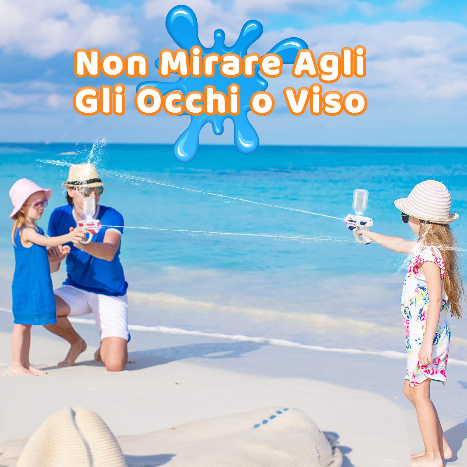 Pistola ad Acqua Elettrica per Bambini Adulti, 2 Pezzi Pistole ad Acqua Illuminate Grande Capacità, Adatte Feste Piscina Spiaggia Giochi Per Ragazzi e Ragazze, Giocattoli Estivi Regalo Compleanno