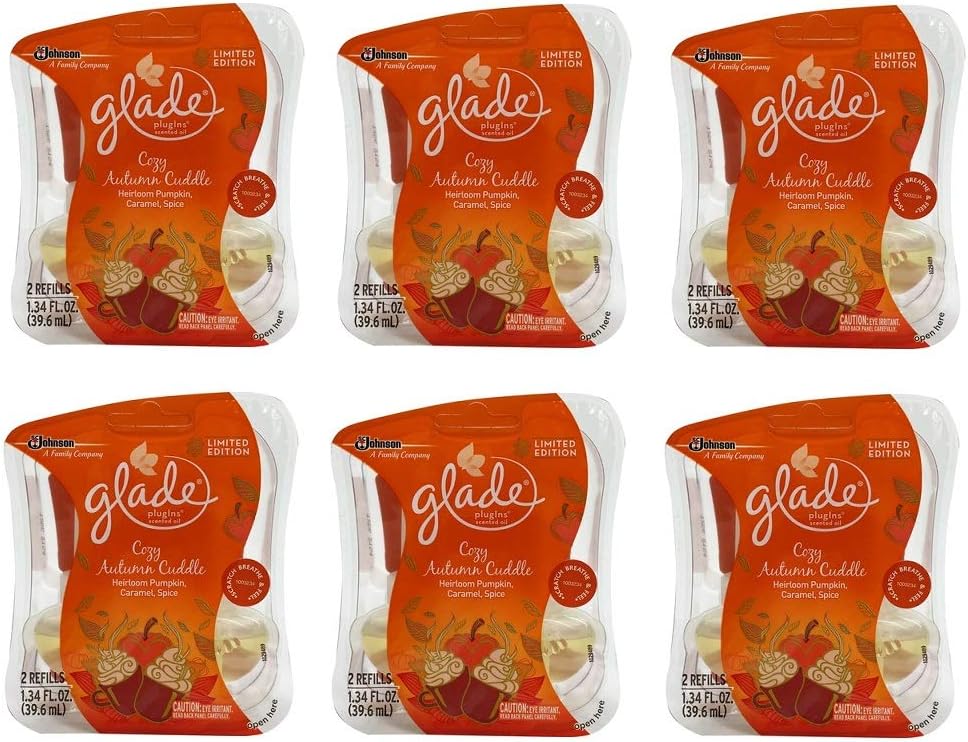 12 Glade Plugins Oil Refills Cozy Autumn Cuddle LIMITED