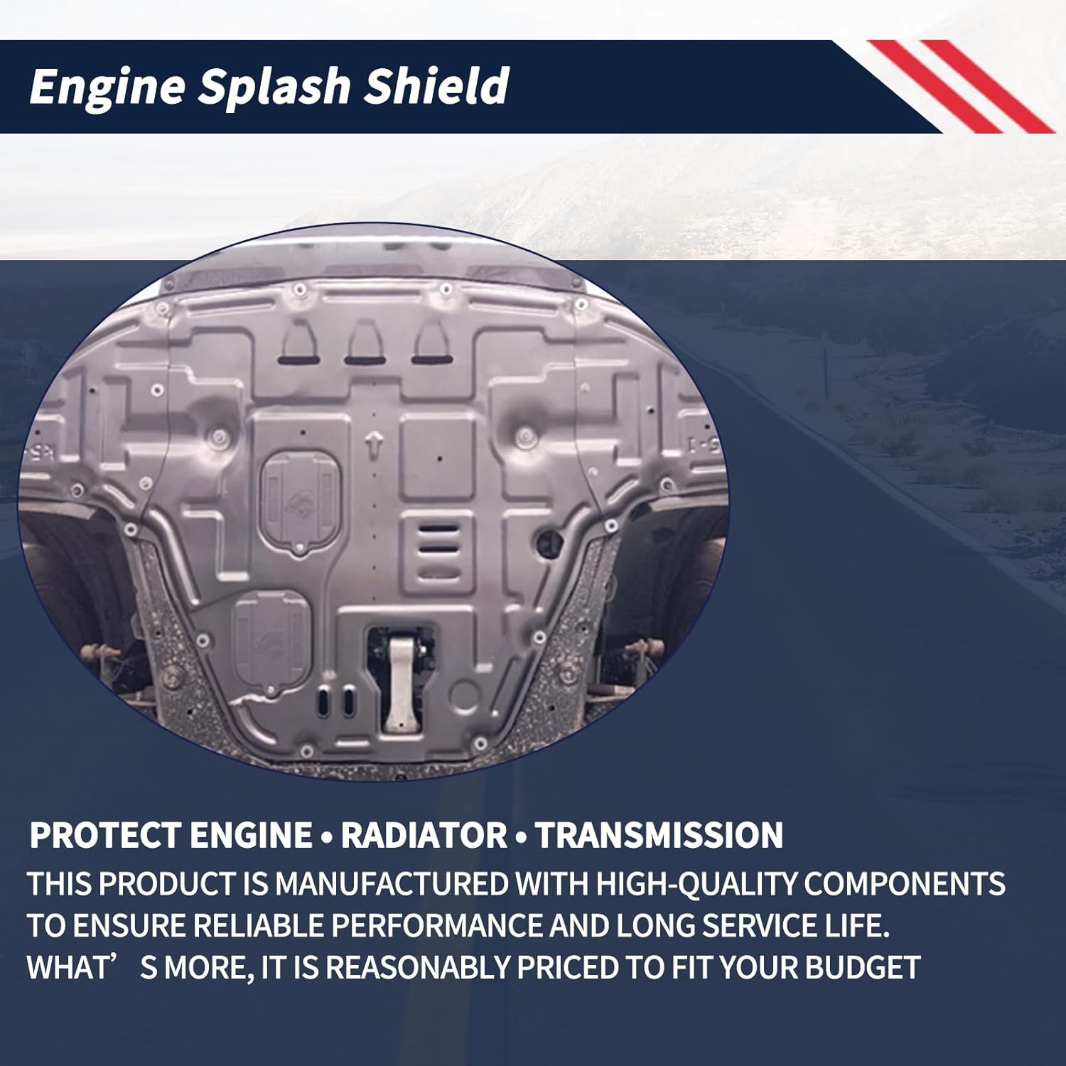 Engine Splash Shield Guard for KIA K5 2021-2025 - Heavy-Duty PVC Skid Plate for Radiator, Engine & Transmission - Easy Installation, Extended Coverage, Maintenance Holes & Ventilation Design