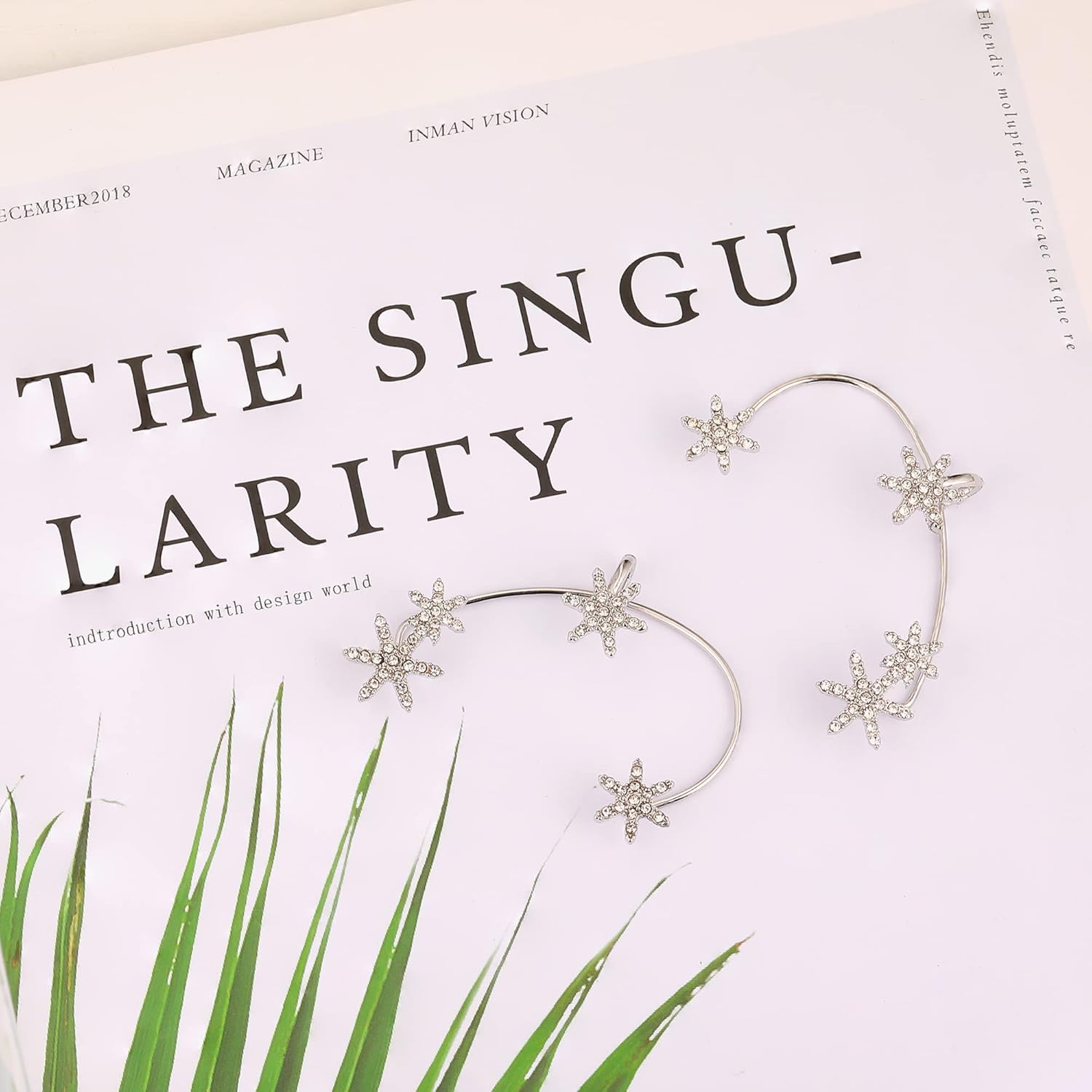 Zircon Earrings for Women Girls Non Piercing Ear Cuff Ear Clips Butterfly Earrings Ear Wrap Around Earrings Snowflake Earrings Moon Star