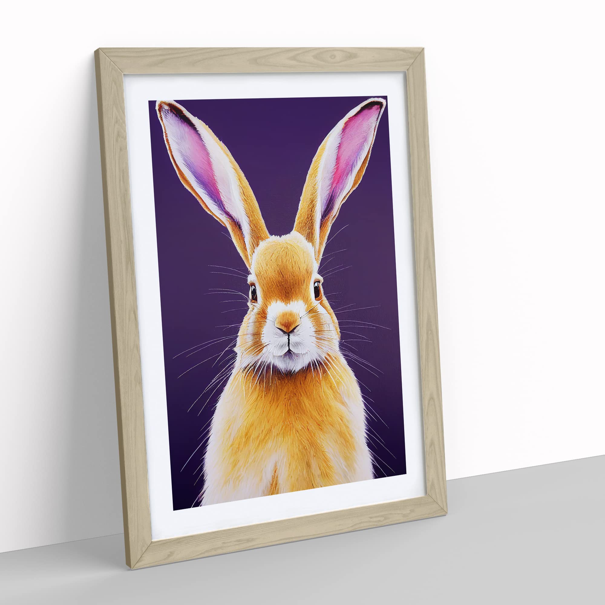 Young Hare Framed Print, Oak, A3 (34 x 46 cm) - Image 2