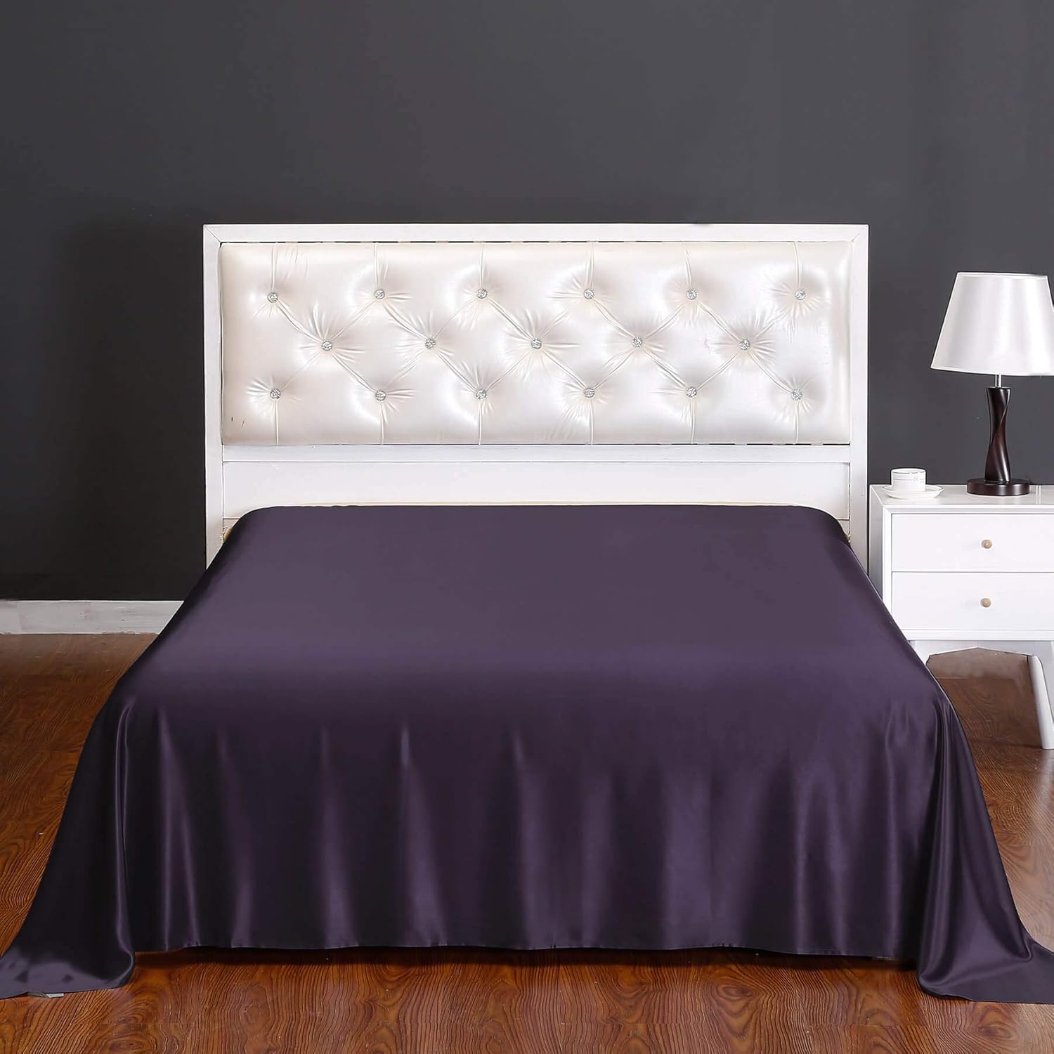 LilySilk 25 Momme Seamless 100% Pure Silk Flat Sheet, Purple, California King : Home & Kitchen