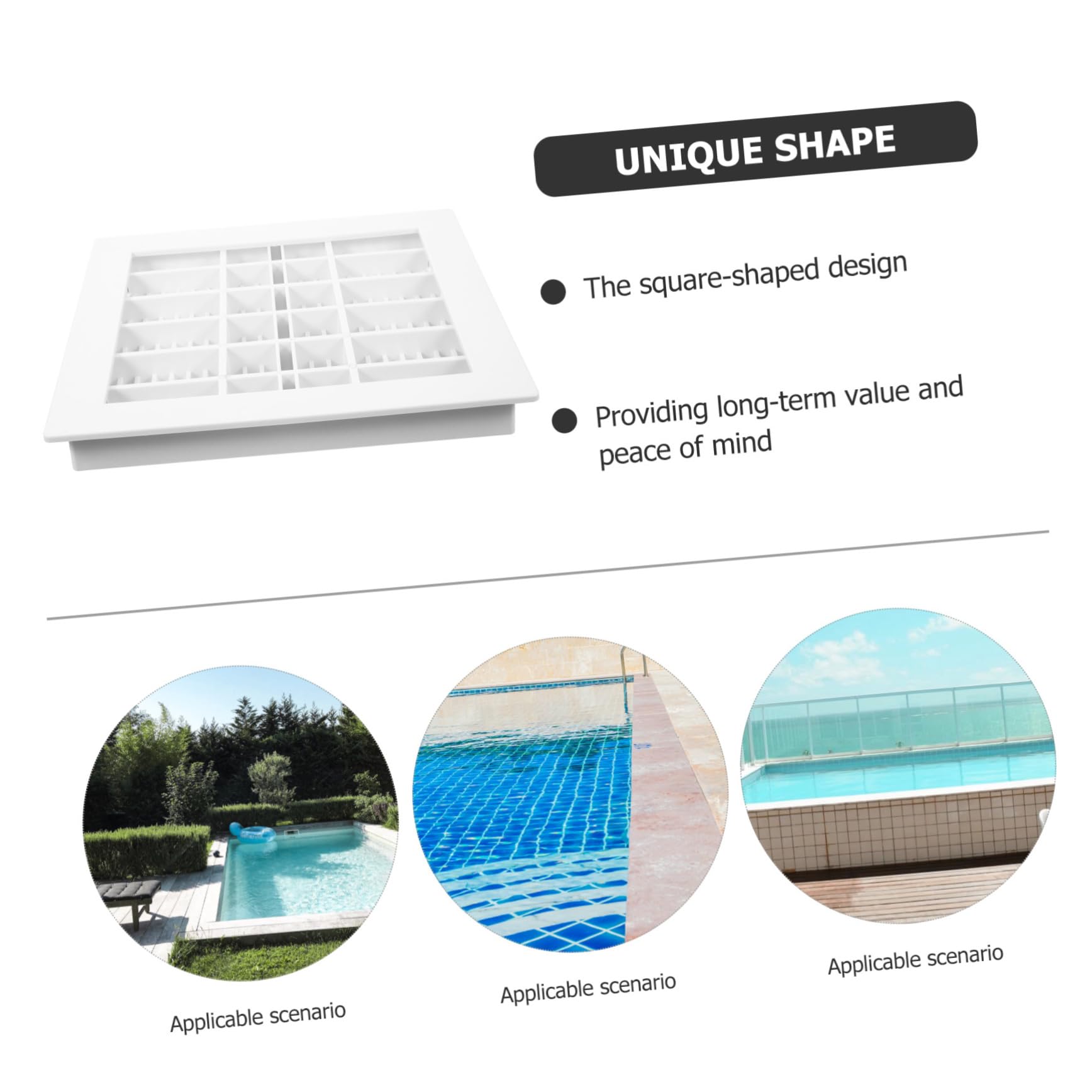 Hemobllo Tapa de Desagüe de Piscina Repuesto Seguro de Plástico, Blanco
