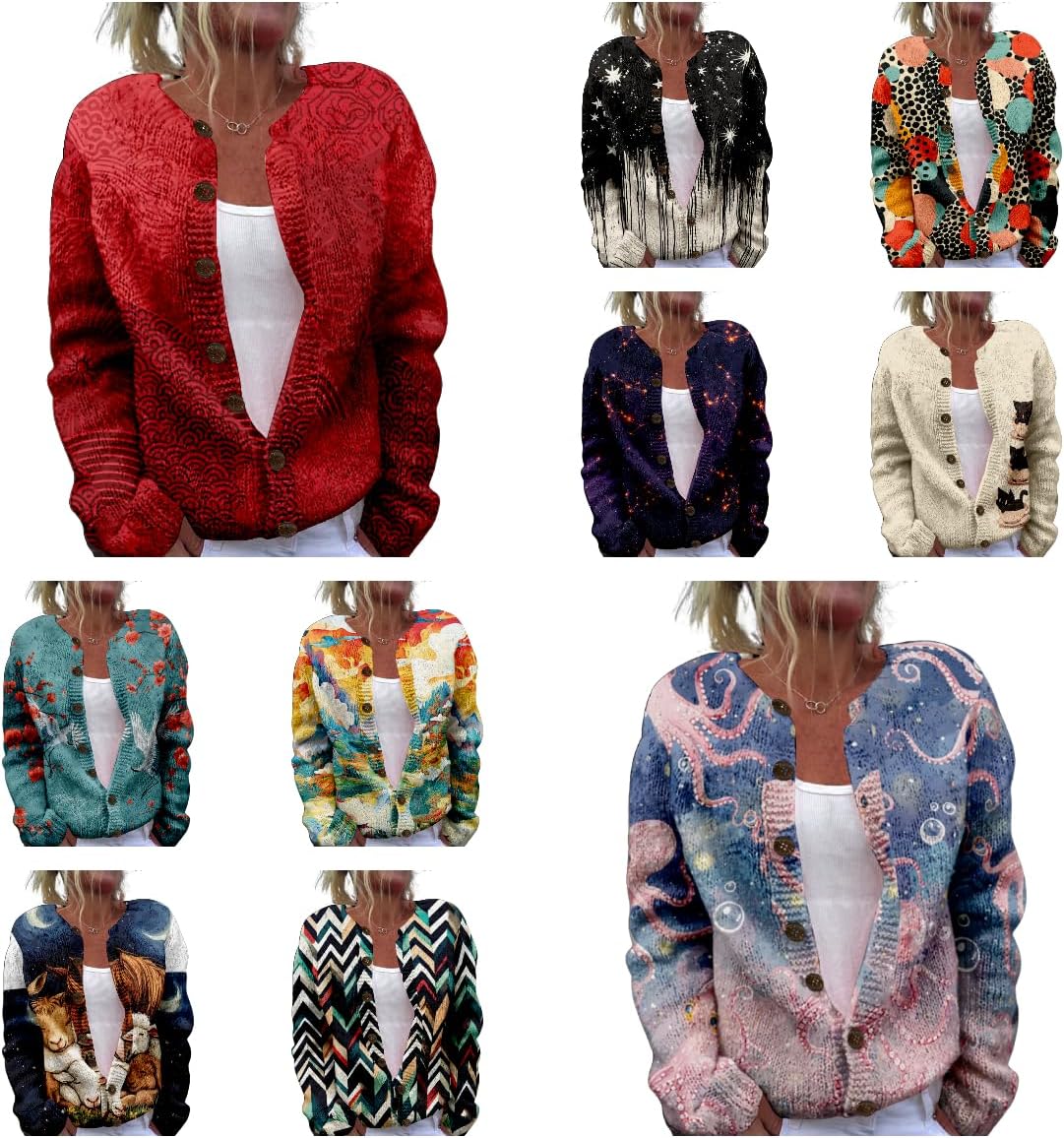 Women's Cable Knit Cardigan Open Front Button Down Oversized Soft Cardigan Sweaters Fall Winter Outwear