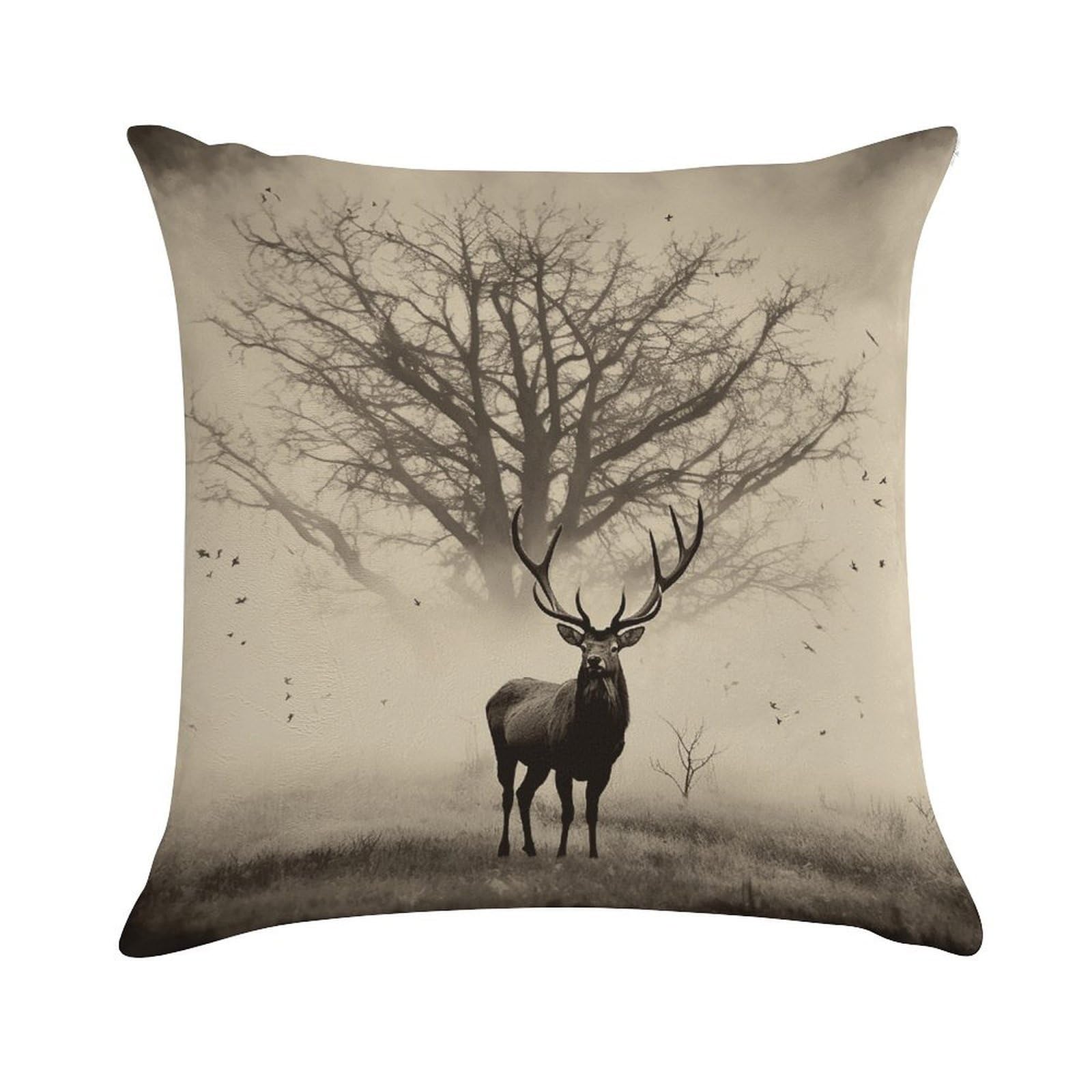 VstaDank Abstract Tree Elk Picture Throw Pillow Cover Square Lumbar Throw Pillow Case Soft Decorative Cushion Cases Short Plush Pillowcase with Zipper Luxury Cozy Pillows Shams for All Seasons