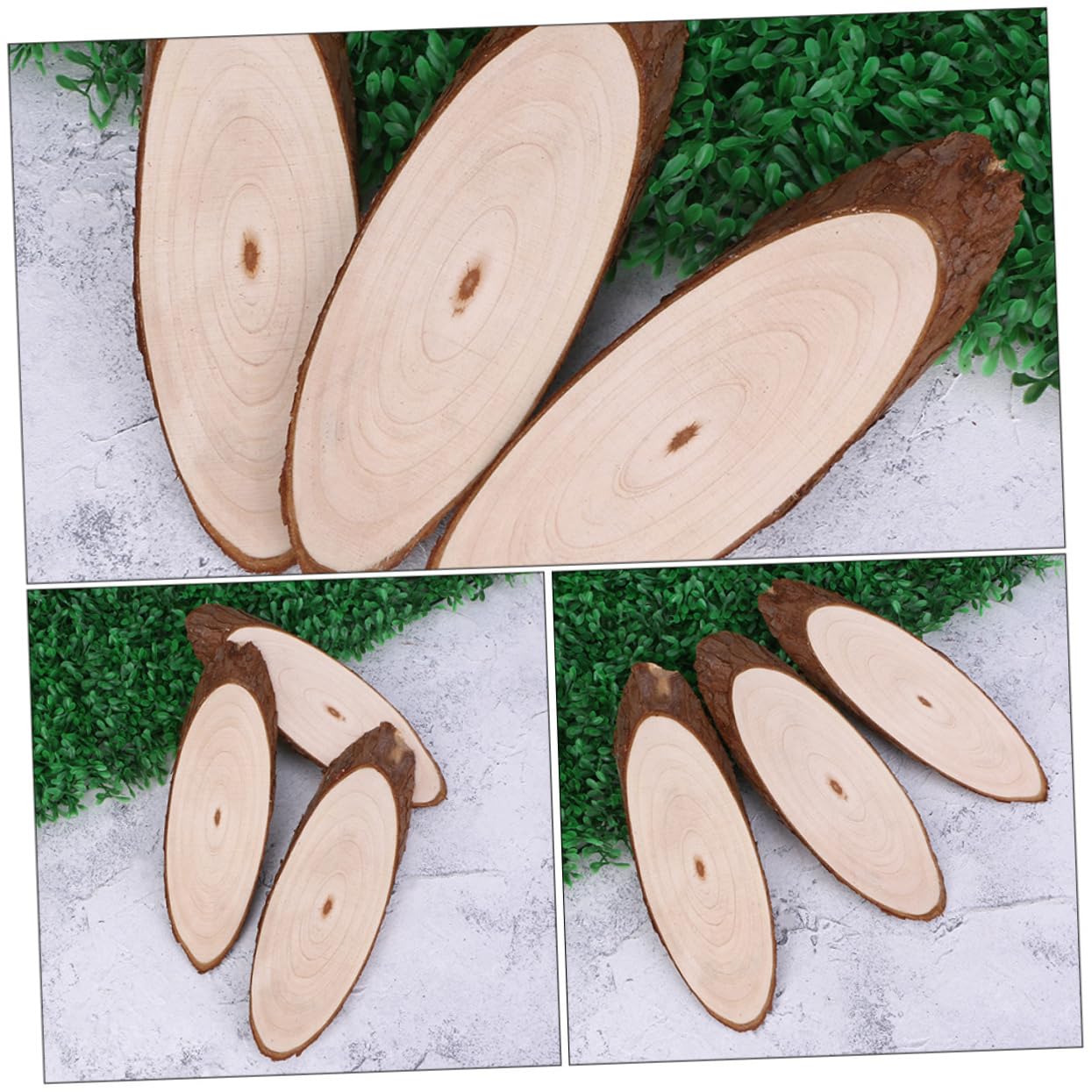 Ovale Holzscheiben für Selbstgemacht Holzausschnitt, Beige, Unbehandelt