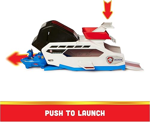 Miniatura 6 de Paw Patrol Aqua Pups - Vehículo de equipo de patrullero de ballenas con figura de acción Chase, coche de juguete y lanzador de vehículos, juguetes
