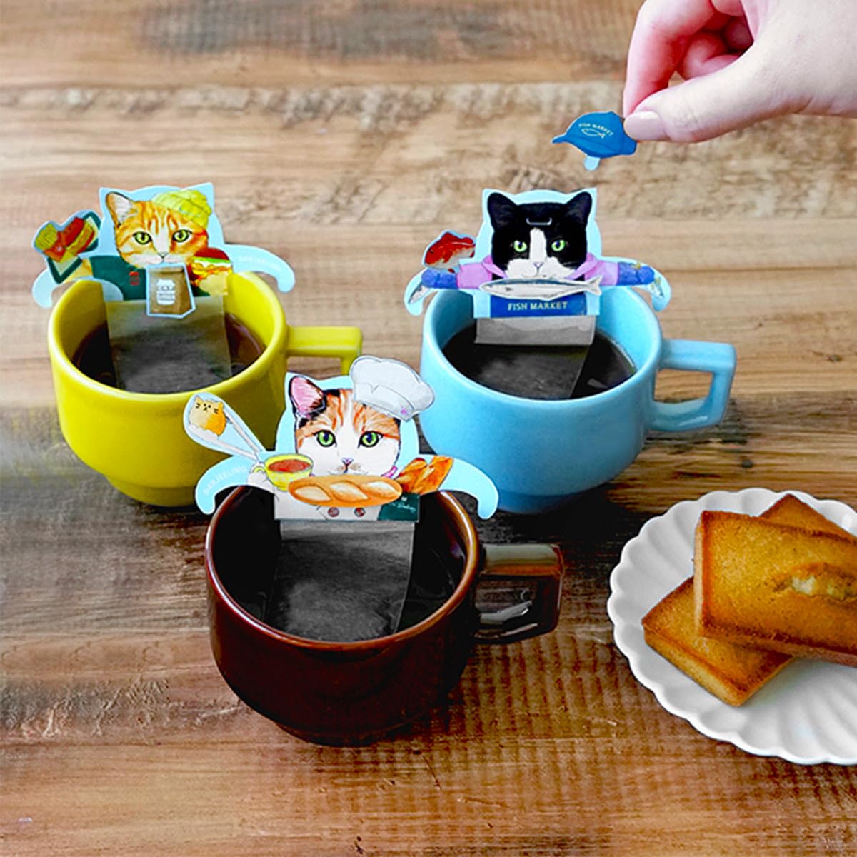 Amazon.co.jp: フックティー キャットカフェ 4種セット 猫 紅茶 アール