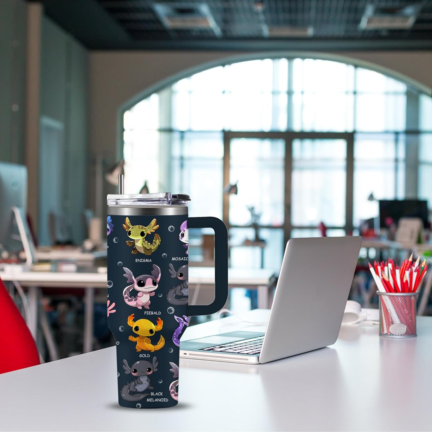 Axolotl Gifts, 40oz Axolotls of The World Axolotl Tumbler with Straw and Lid, Gifts for Axolotl Lovers, Axolotl Stuff, Axolotl Birthday Gifts For Girls/Boys, Axolotl Cup, Axolotl Coffee Travel Mug - Image 2