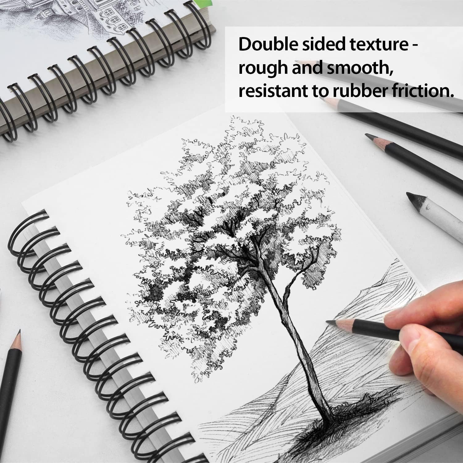 AUREUO Sketch Pad 100 Sheets / 5.5 x 8.5 Inch, 2 Pack (73 lb/120g) - Side Spiral Bound Hardcover Sketchbook, Drawing Paper for Pencils Charcoal Pens Crayons & Other Dry Media : Arts, Crafts & Sewing