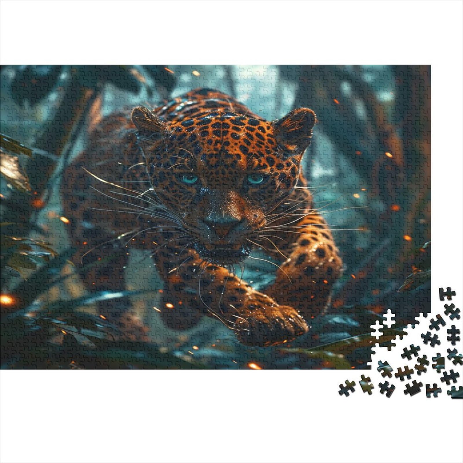 Leopard Puzzle 1000 sztuk Puzzle dla dorosłych Relaks Puzzle Klasyczne Gry Puzzle Do Dekoracji Ściany Ramki Prezenty Na Zdjęcia Rodzinne 1000 sztuk (75 x 50 cm)