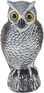 Plastic Owl Bird Deterrent, Owl Bird Scarecrow Decoy to Scare Birds Away, Owl Decoy with Flashing Eyes to Keep Birds Away Owl Decoration for Outdoor Garden Yard