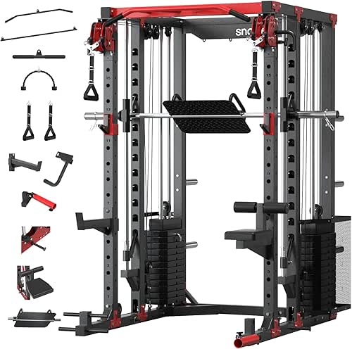 SNODE ALL10 Smith Machine for Home Gym, Power Rack with