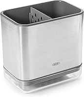 OXO Good Grips Stainless Steel Sink Caddy - Sponge & Brush Organizer with Drip Tray, Quick-Dry Ventilation