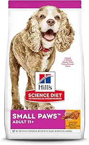 Hill's Science Diet Dry Dog Food, Adult 11+ for Senior Dogs, Small Paws, Chicken Meal, Barley & Brown Rice Recipe, 15.5 lb. Bag