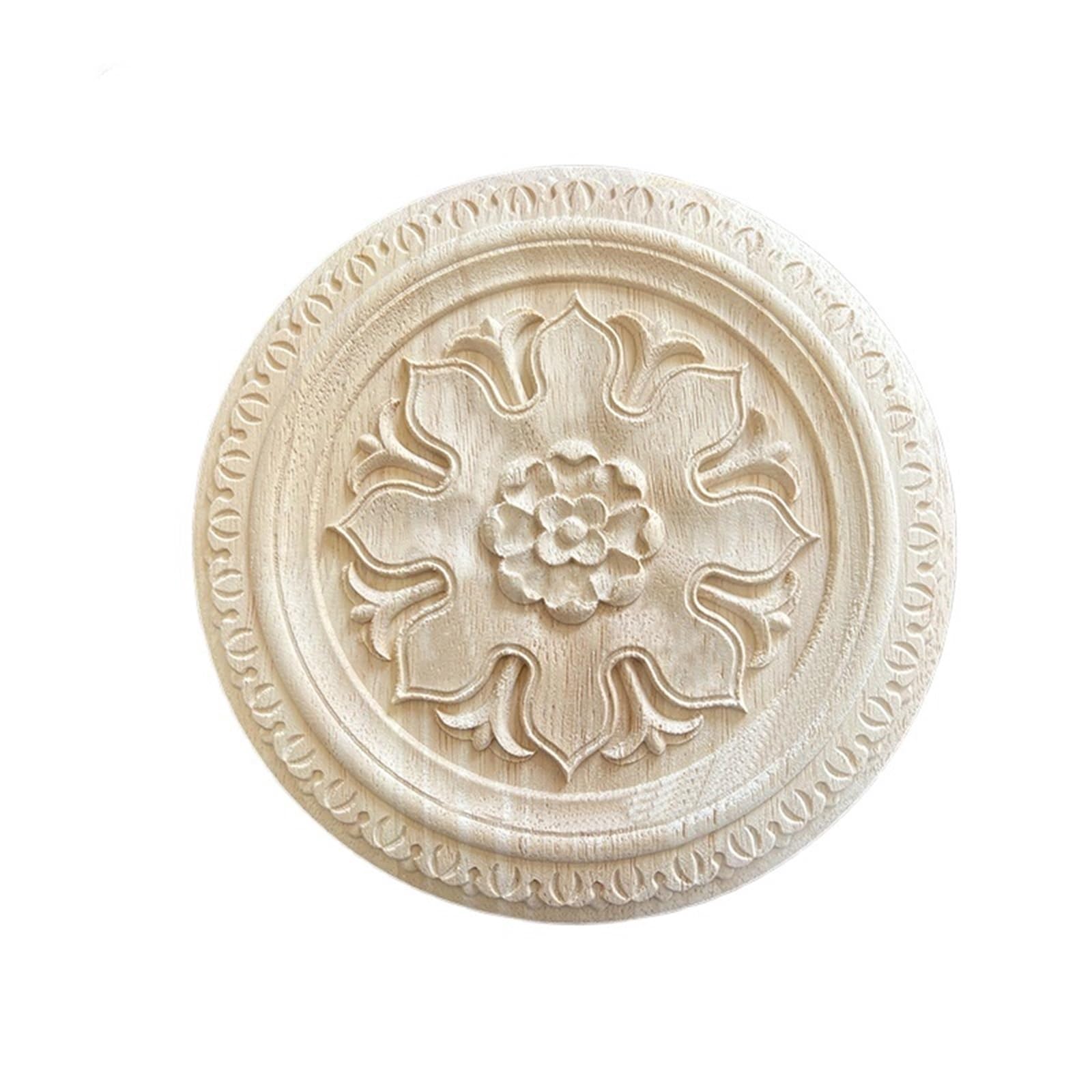 Applique en bois sculpté 18x18 cm pour porte et décoration de maison