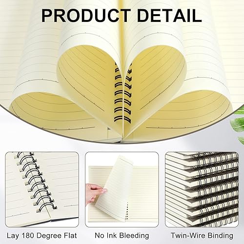 Miniatura 4 de Yahenda Cuaderno de espiral A5 a granel forrado de 8.3 x 5.5 pulgadas, papel de composición de escritura, bloc de notas pequeño para estudiantes,
