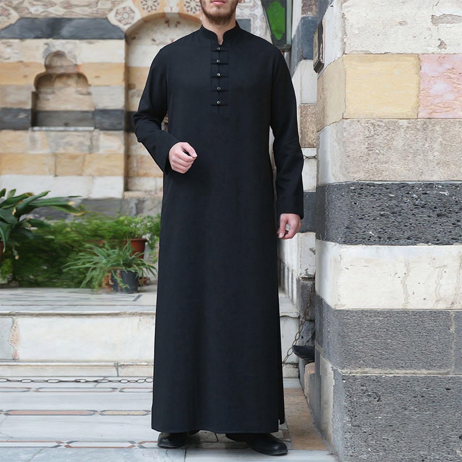 Vestidos musulmanes para hombre musulmán caftán abaya túnica étnica maxi vestido islámico para hombre largo tóbal oriental vestidos turcos Dubai Robe ropa de oración para hombres