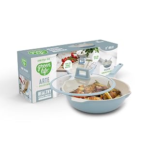 GreenLife Nonstick 12 5QT All in One Deep Skillet Wok with Lid PFAS-Free Non-Toxic Ceramic Multi-Purpose Pan Induction