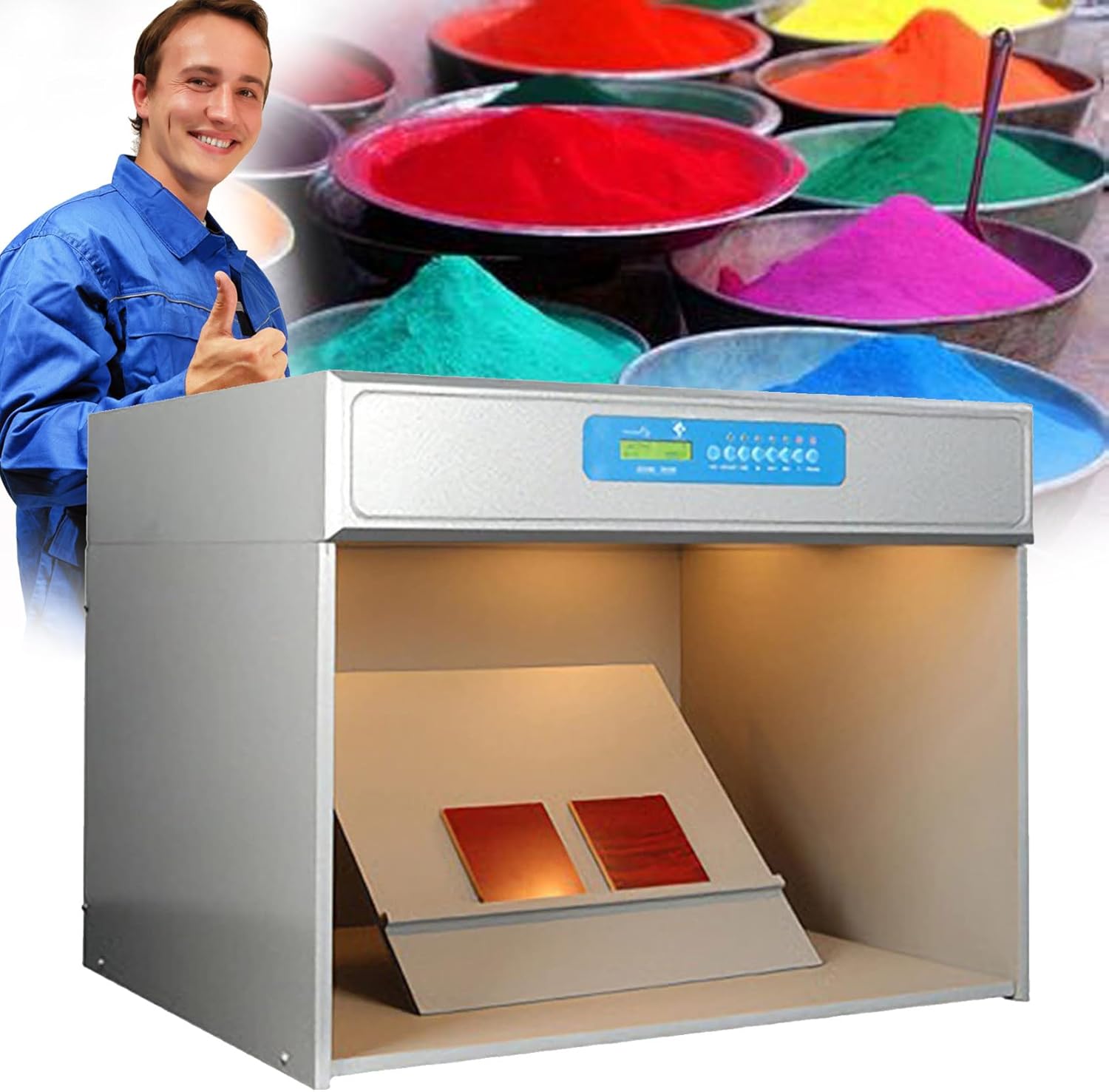 QXIUDDYS Color Assessment Box Color Matching Color Light Boxes 6 Light Sources D65 TL84