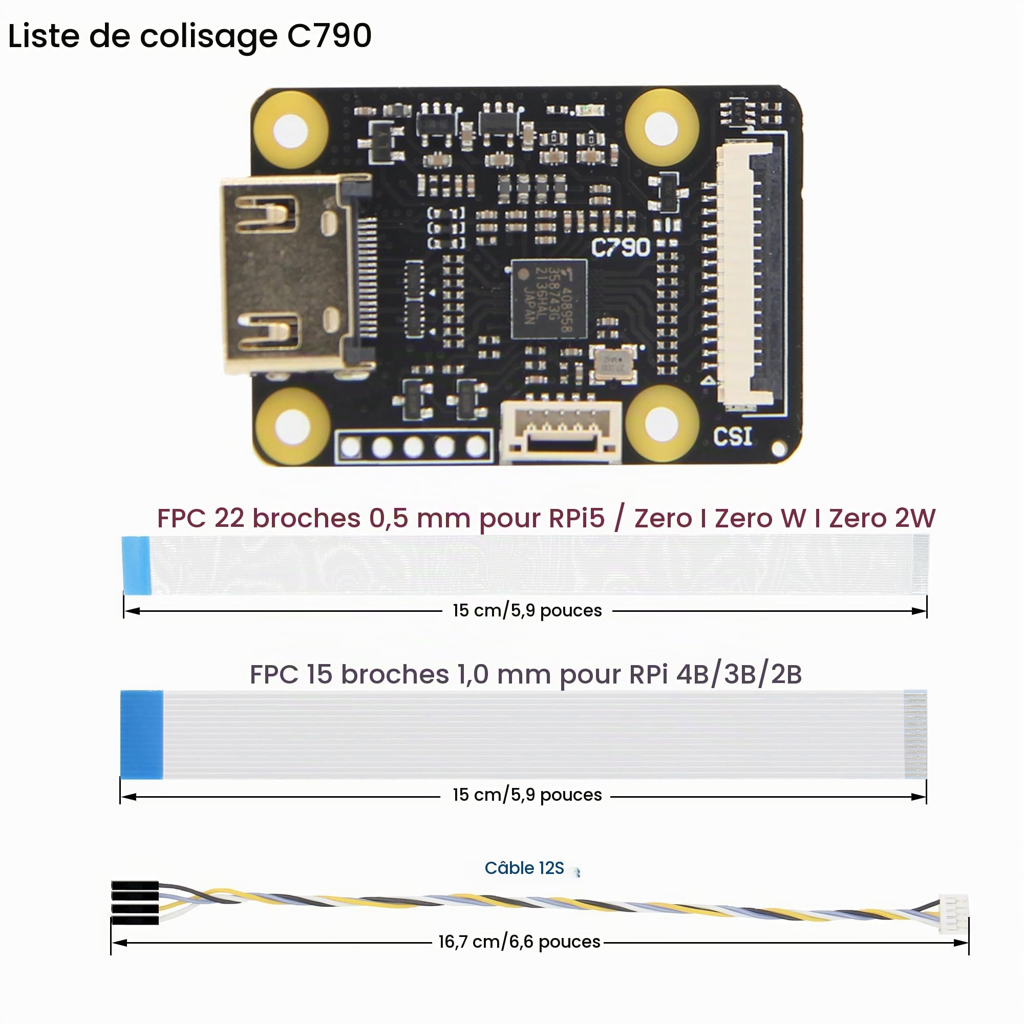 Geekworm Raspberry Pi HD Video to CSI CSI-2 Adapter C790