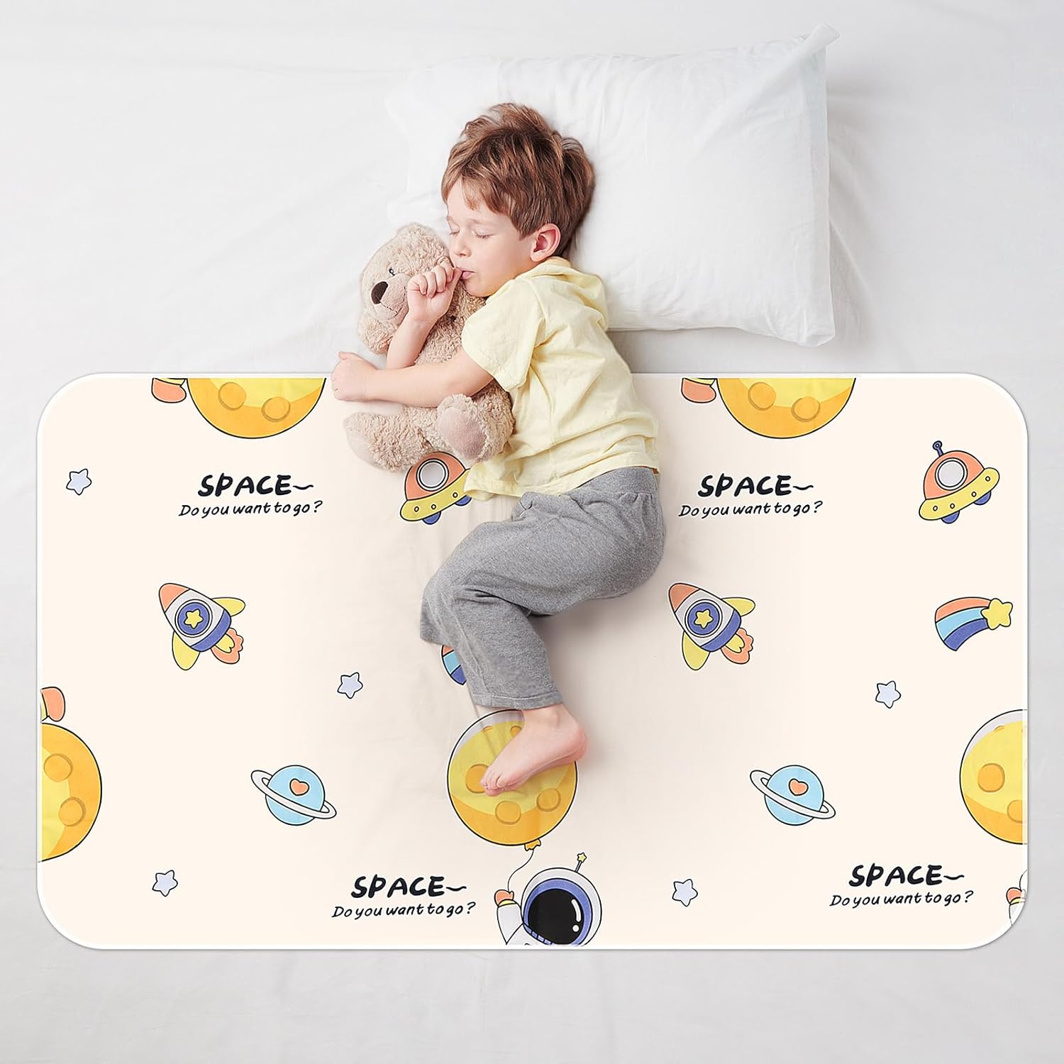 Homarket Potty Training Bed Pad Bed Protector for Kids Bed,70 * 120cm Bed Wetting Mattress Protector Bed Wetting Sheets Mats Absorb Water Pads Toddler Sheet Protector Toilet Training (Aerospace) Homarket Potty Training Bed Pad Bed Protector for Kids Bed,70 * 120cm Bed Wetting Mattress Protector Bed Wetting Sheets Mats Absorb Water Pads Toddler Sheet Protector Toilet Training (Aerospace)
