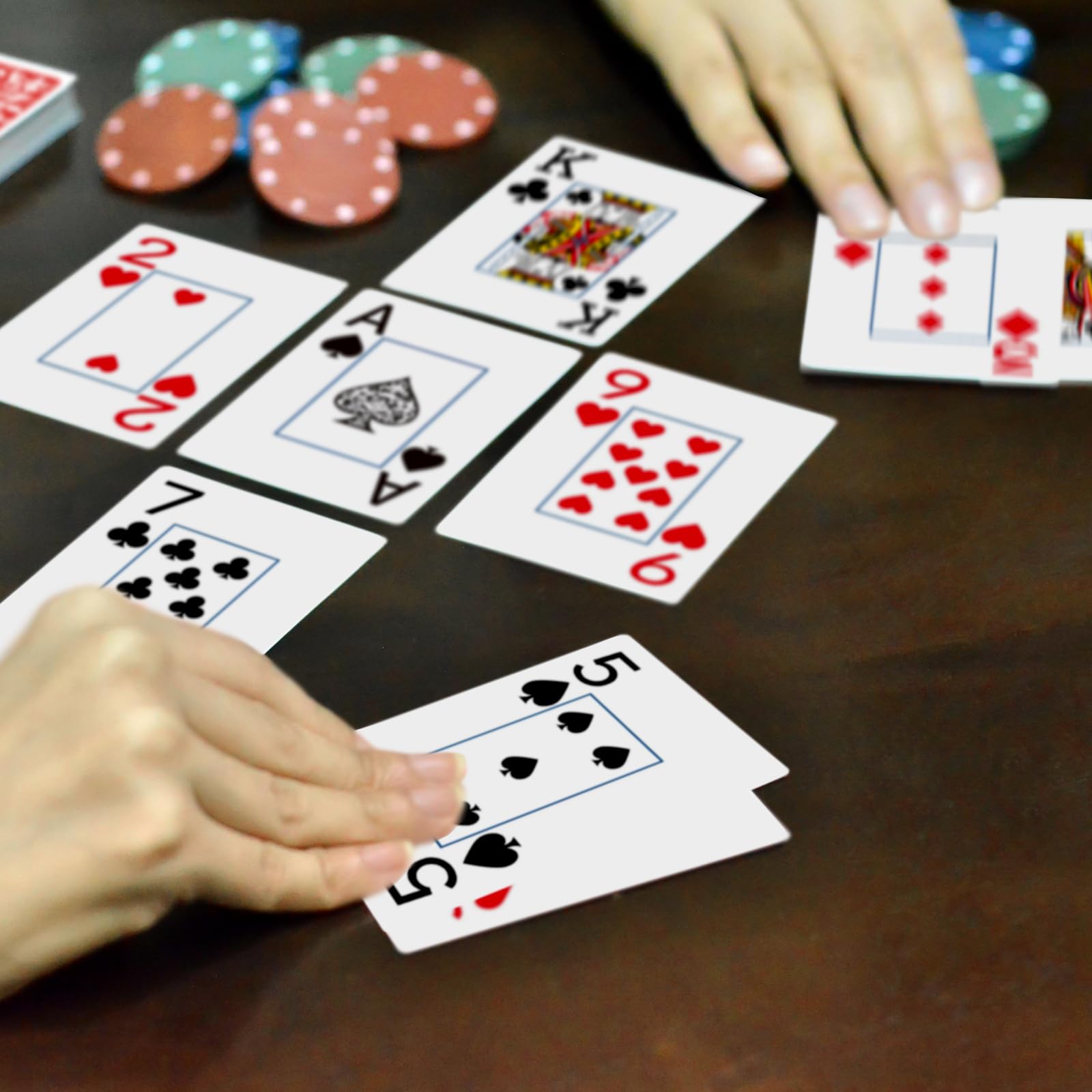 Playing Cards,Deck of Cards,Playing Card 2 Pack,Poker Cards Set,Jumbo Large Print Playing Cards for Adults Seniors,Card Games for Family Game Night Party (Blue and Red)