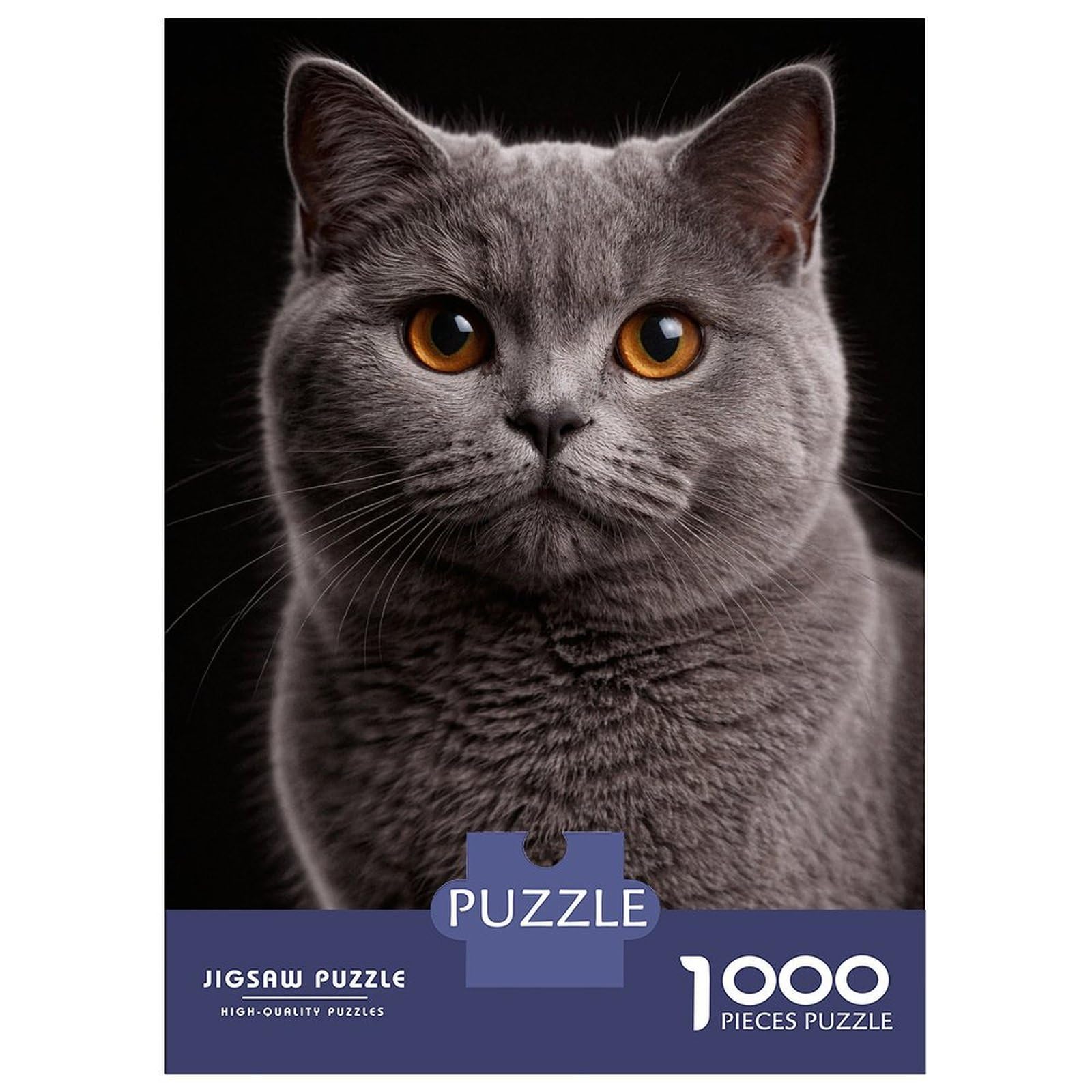 Jigsaw Puzzle for Adults 1000 Pieces British Shorthair Cat Portrait Puzzle for Adults Relax Games Perfect Decoration Difficult And Challenge 38x26cm/1000pcs