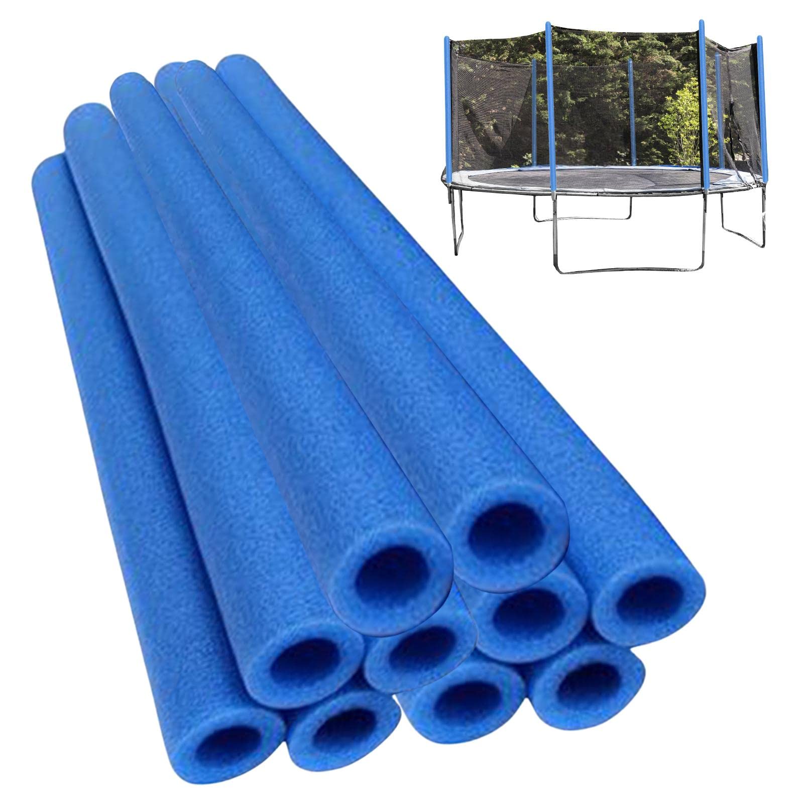 40 cm Trampoline Rod Cover | Trampoline Poles Cover Foam Padding,Replacement Protection Poles Cover Tube Set for Safety Protection (Color : Blue 10pcs)