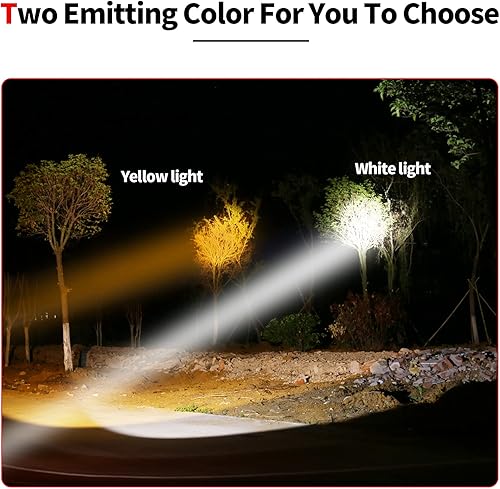 Miniatura 8 de Superbright - Proyector de mano LED táctico impermeable, linterna recargable de alta potencia con luz lateral, cargador de alimentación USB (luz