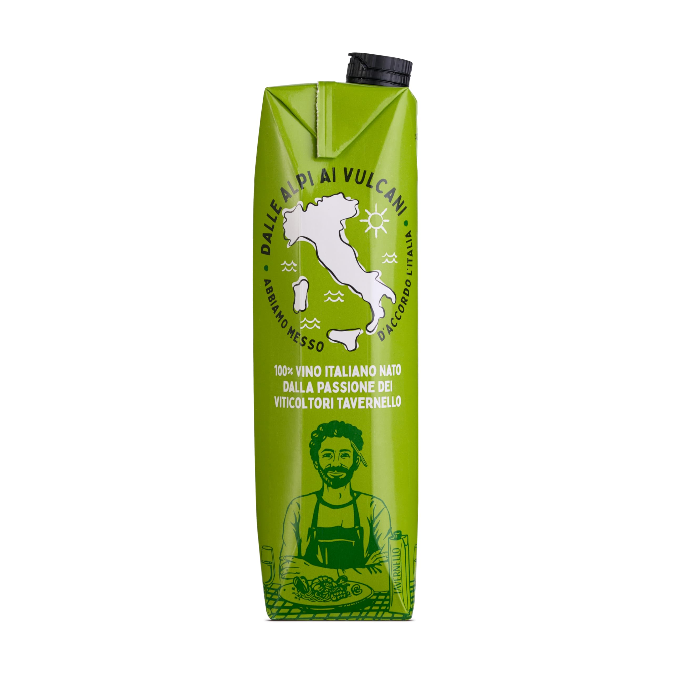 Tavernello Classico Vino Bianco d'Italia, Vino Secco con Profumi Fruttati, 10.5% Vol, Confezione con 12 Brik da 1 L