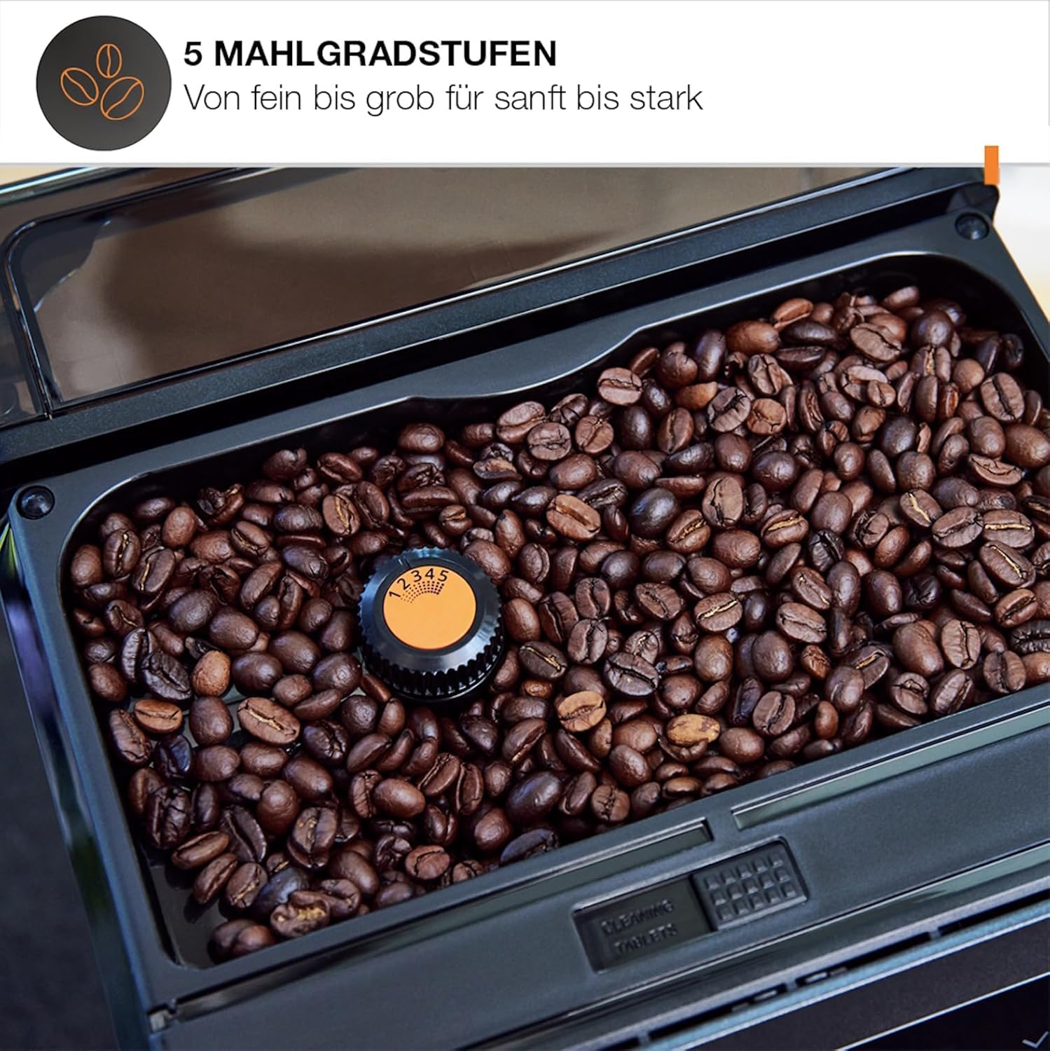 KRUPS Evidence One Kaffeevollautomat mit Milchschlauch, One-Touch-Cappuccino, 12 Getränkespezialitäten, 2-Tassen-Funktion, Farbdisplay, Kaffeemaschine, TÜV-Siegel, Schwarz, EA895N10 - 4