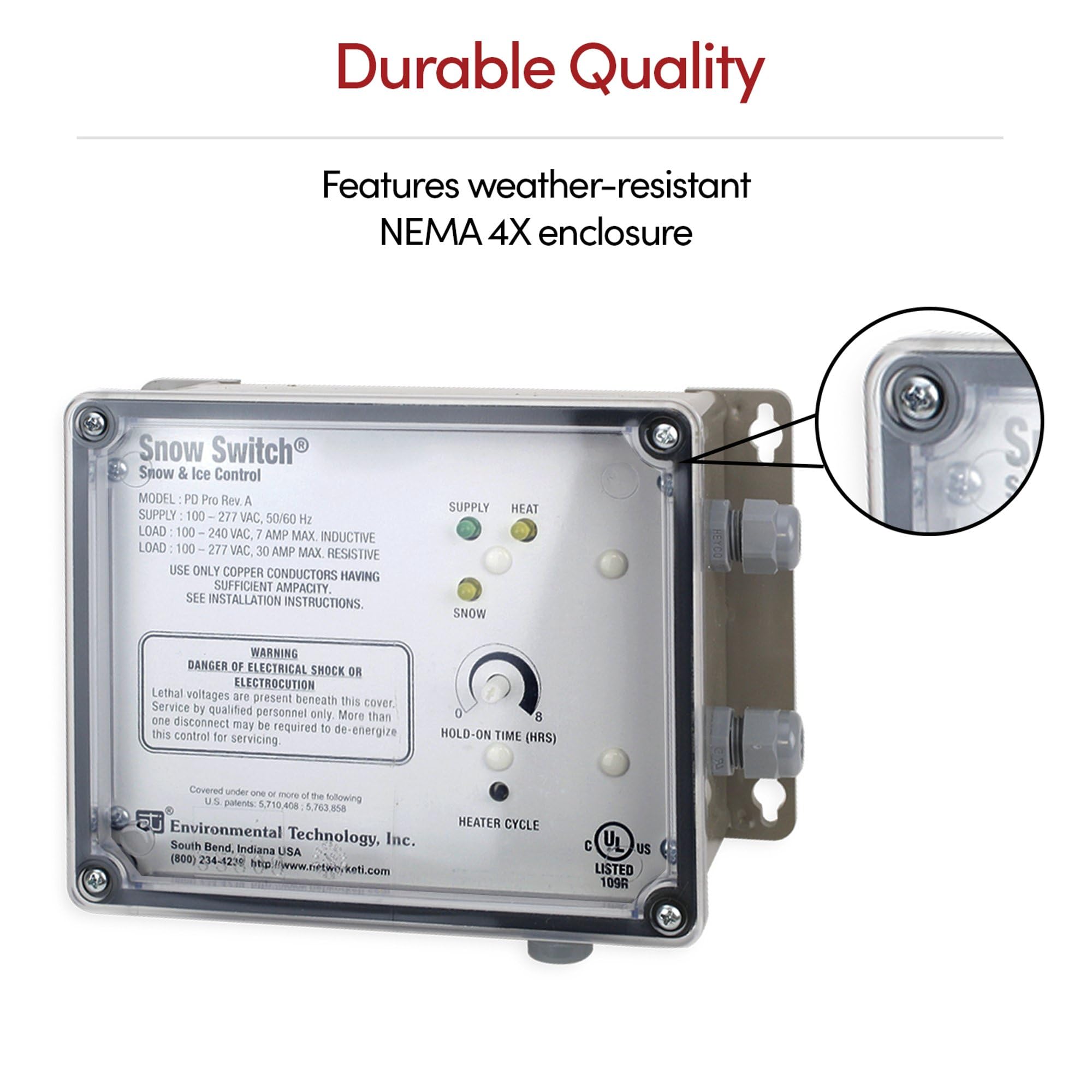 WarmlyYours Advanced Snow and Ice Melt Control with Air Sensor for Snow Melting and Roof and Gutter Deicing Systems, SCA-Dual-AIR-SS-2