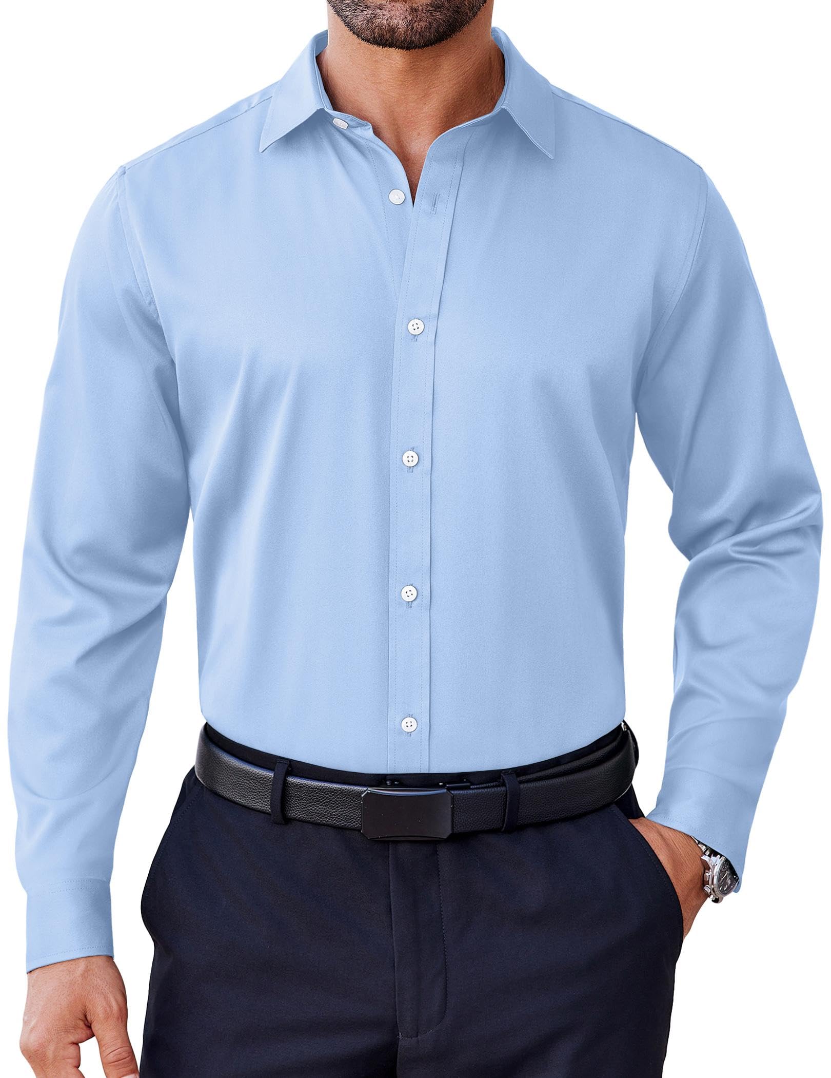 COOFANDY Mens Dress Shirt Long Sleeve Wrinkle Free Formal Shirts Business Casual Button Down Shirts