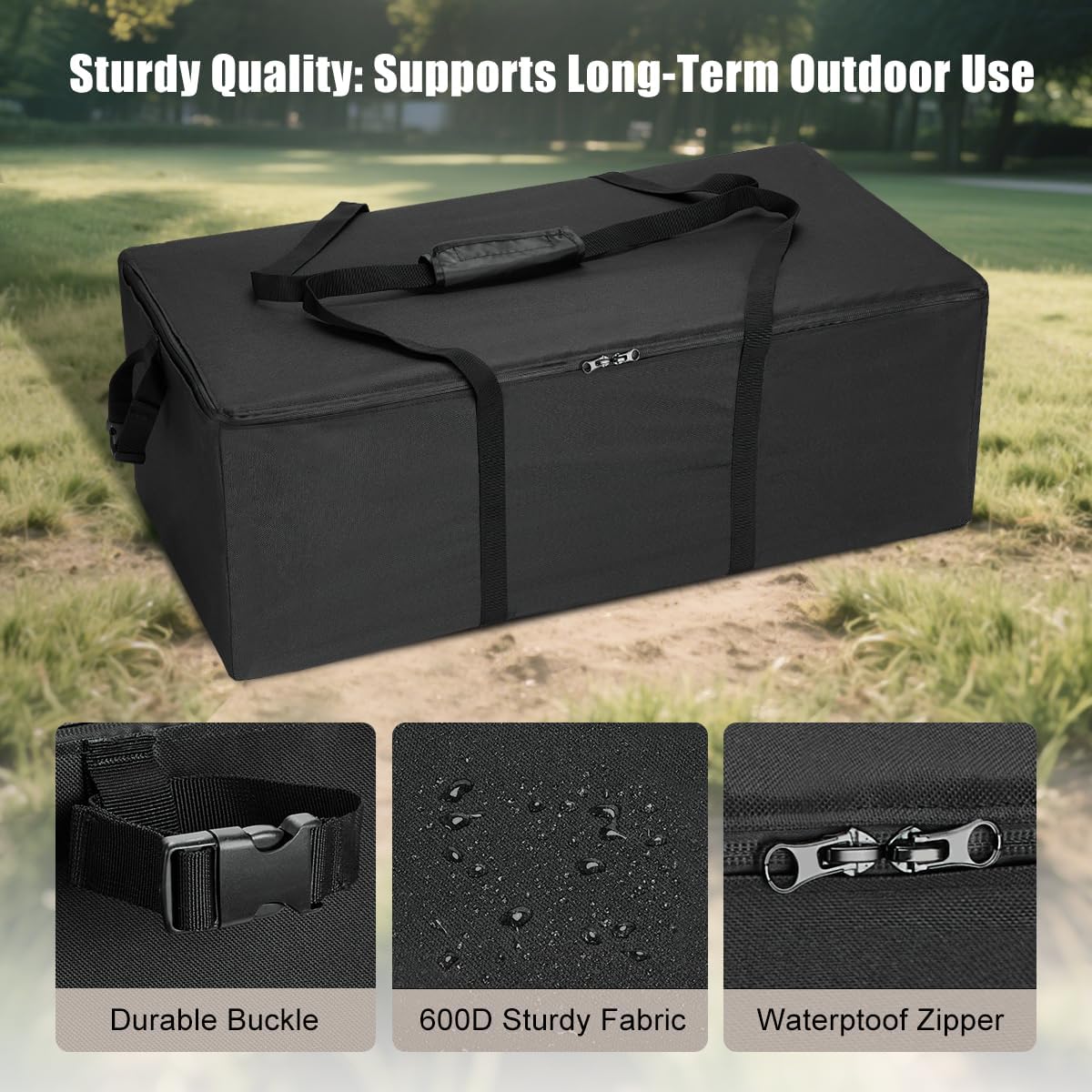 Weighted Base Anchor for Basketball Hoops - Heavy Duty Portable Sandbag Holds 300+ Lbs, 600D Waterproof Base Stabilizer for Basketball Goals - All-Weather Resistant, Black