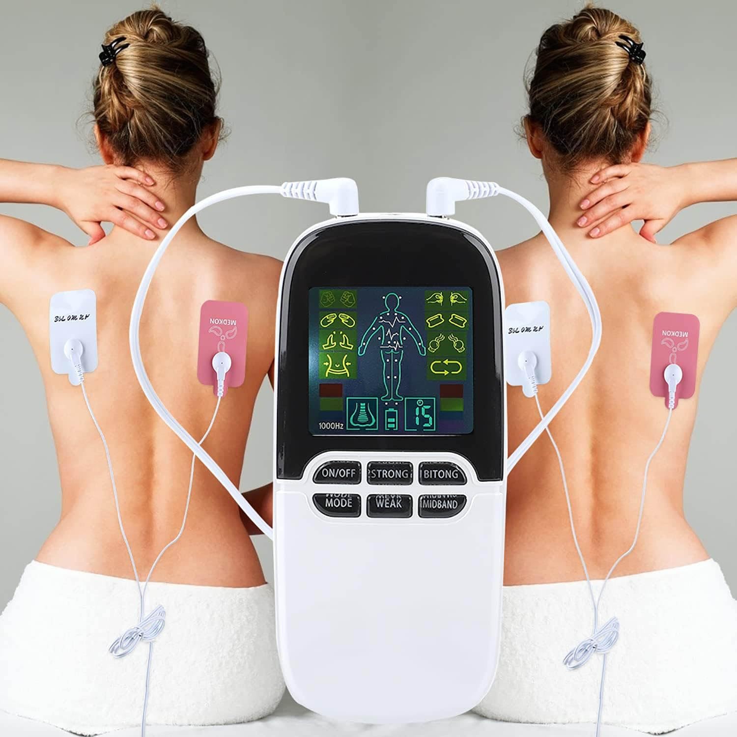 Dispositivo per la Terapia della rinite, Trattamento Laser Automatico a Bassa intensità per polipi nasali, 8 modalità di Massaggio, 4 uscite Patch, Timer Multi-velocità, Ampio SCH