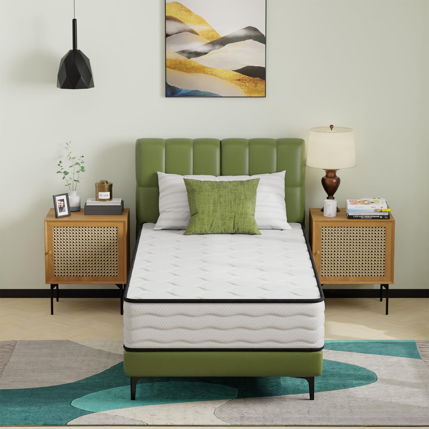 PayLessHere10 Inch Innerspring Twin Mattress Medium Firm Hybrid Mattress with Removable Cover CertiPUR-US Certified Bed-in-a-Box Pressure Relief Foam Mattress,White