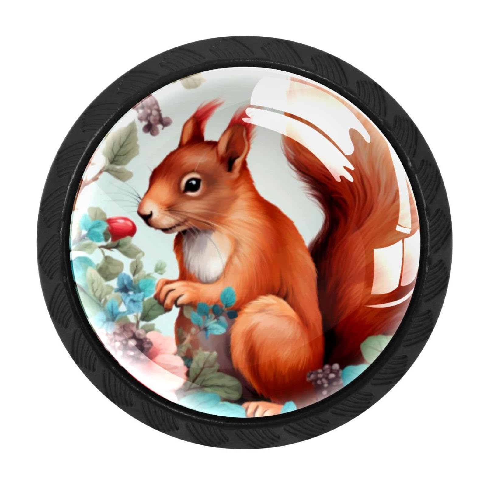 CHENZZZZ 4 Pieces Kitchen Cabinet Knobs Squirrel Drawer Knobs Dresser Knobs Drawer Pulls Door Knobs Dresser Drawer Handles Knobs for Dresser Drawers