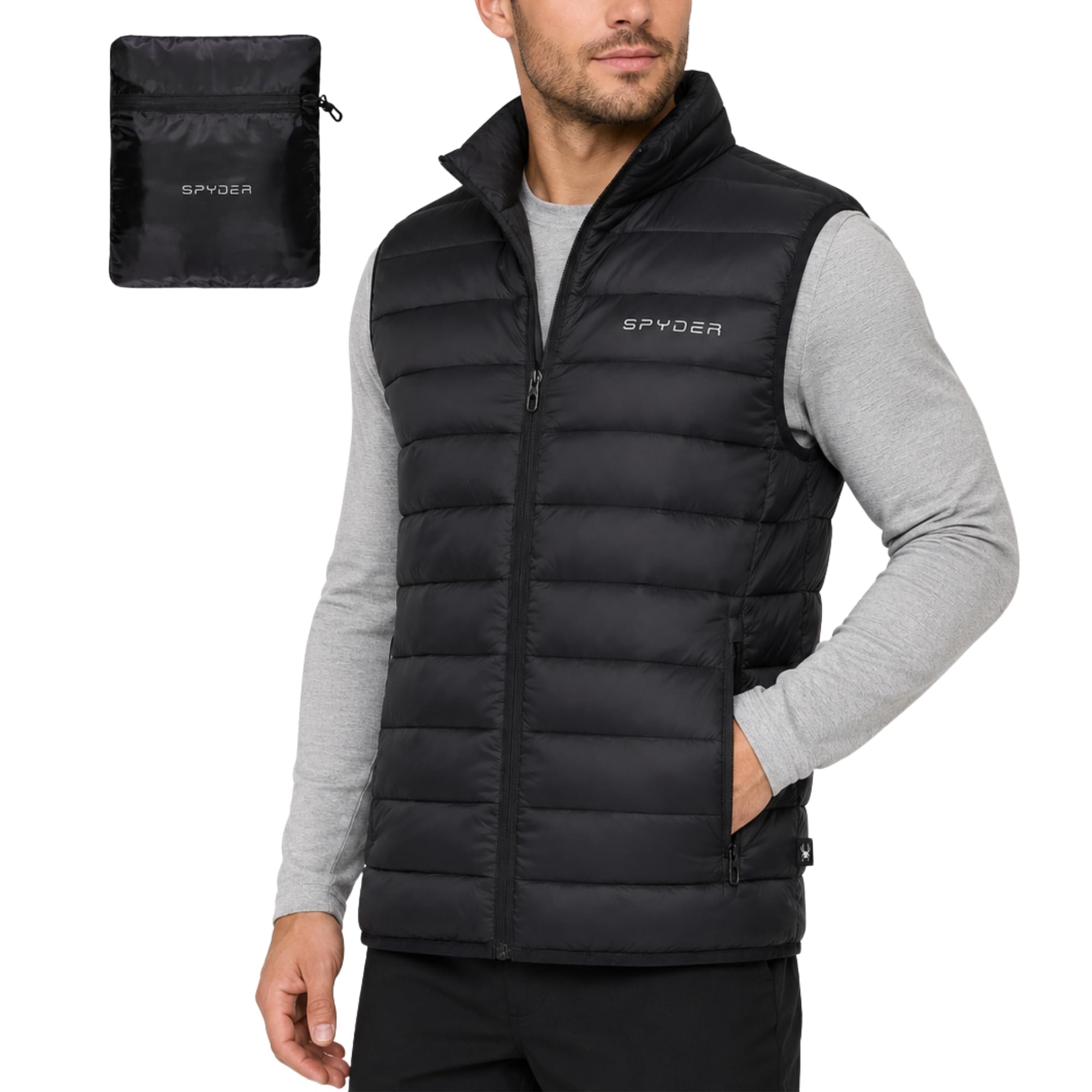 Spyder Herren Spyder Puffer Vest For Men – Lightweight Quilted Outdoor Vest With Pockets, Puffer Vest Jacket For Men Windbreaker-Jacken