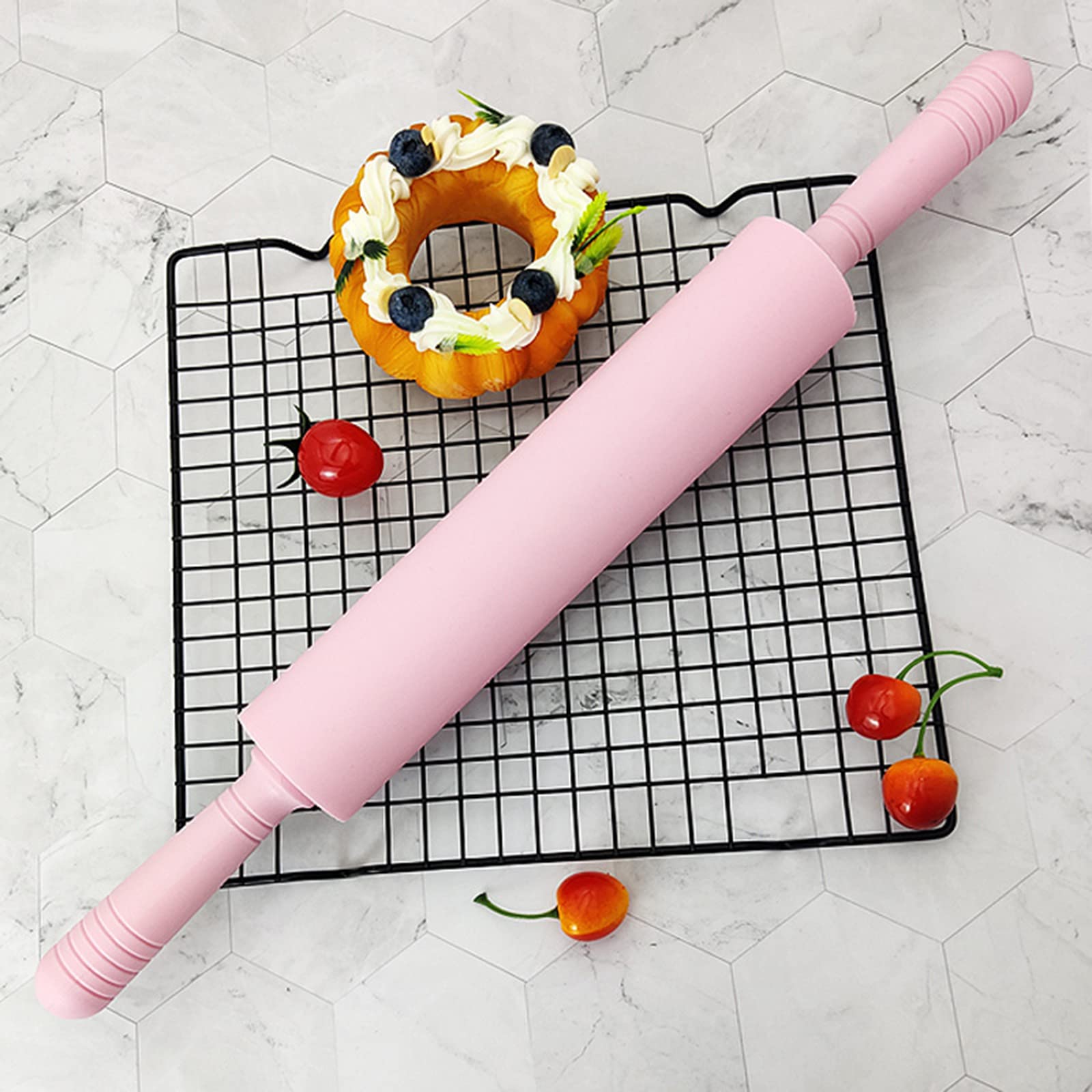 Rodillo de silicona antiadherente de gran tamaño para fondant, para cocina, para pasteles, fideos, utensilios para hornear, rodillo de silicona para hornear