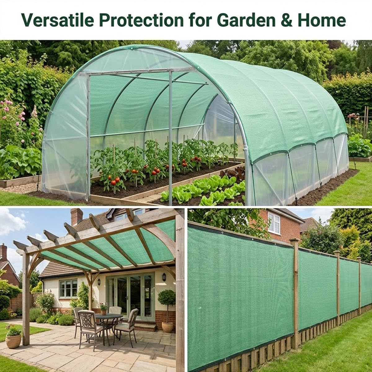 Malla de Sombreo 50% Verde Oscuro con Ojales, Red de Sombreado HDPE | Red de Sombra para Balcones, Transpirable Y Reforzada, Tela de Sombra Anti-UV para Jardín(6 x 8m (19.7 x 26.2ft))