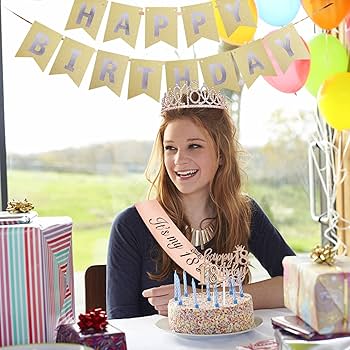 18th Birthday Decorated Banner Rose Golden On Black - Portugal