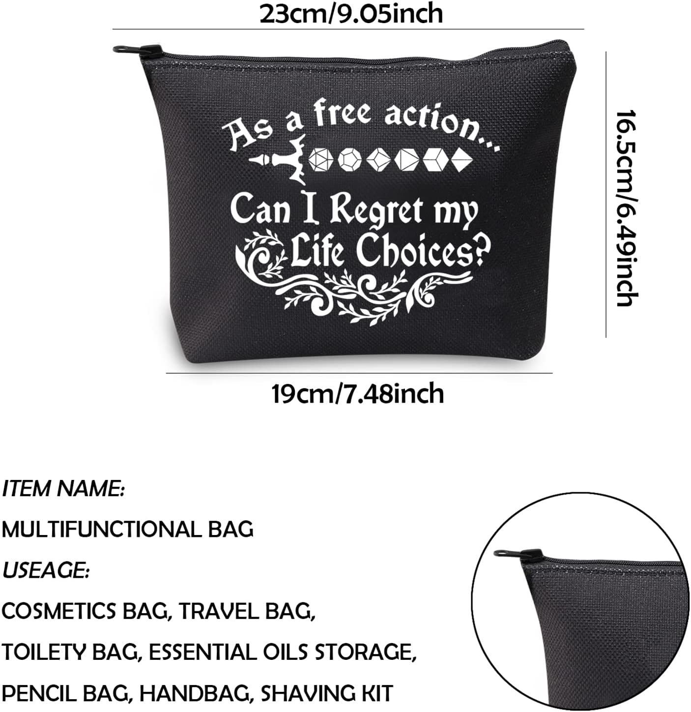 WCGXKO Player Gifts Player Makeup Zipper Pouch Bag (As a free) - Image 2