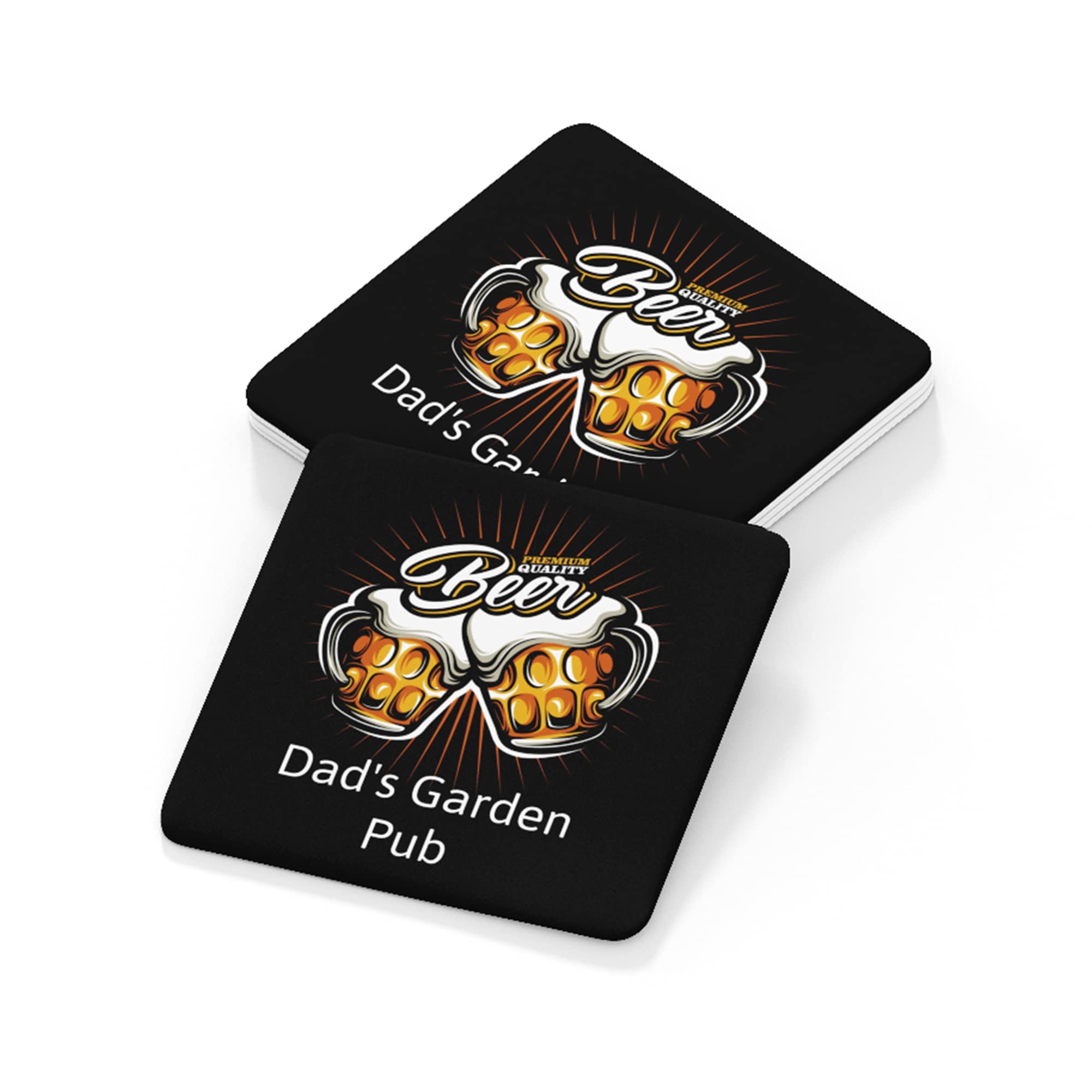Beanprint Personalised Beer Mat, 480Gsm Beer Mat Board, Custom Drinks Mats. Home Pubs. (Design 4406) (100)