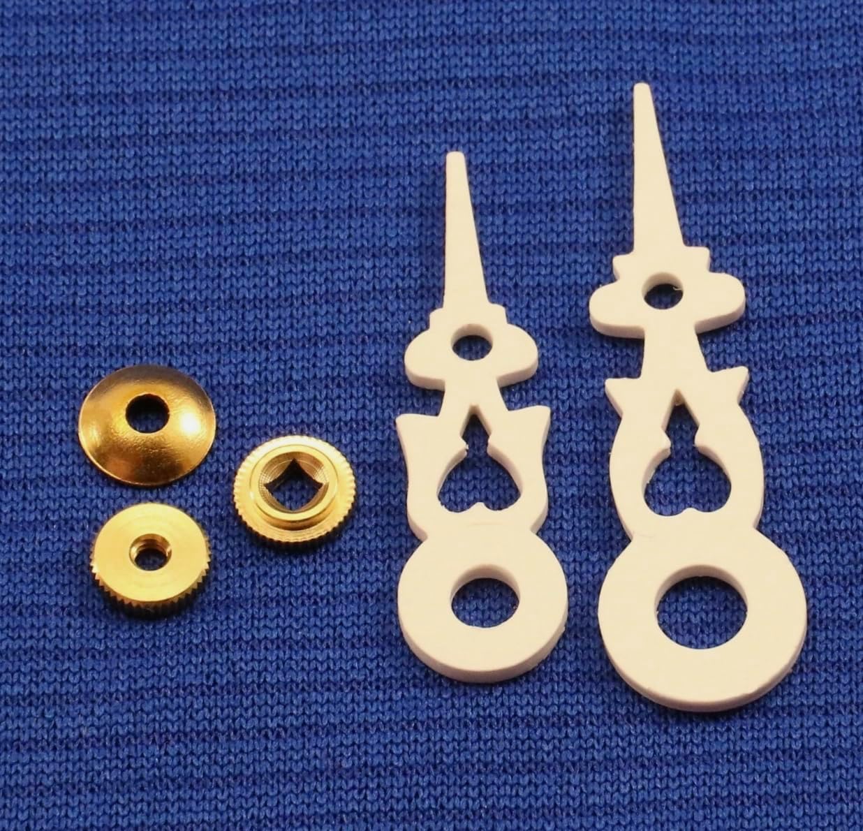 Plastic Cuckoo Clock Hands Replacement Parts Kit Fits Regula Movements for 90 mm or 3 1/2" Dial White with Nuts