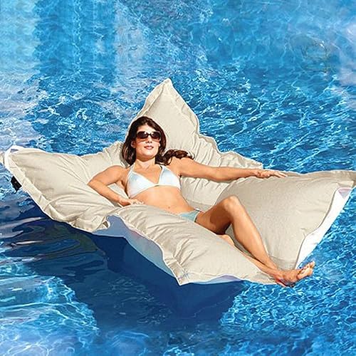Miniatura 2 de SXBCyan Funda de puf flotante para piscina, sin relleno, impermeable, para playa, sofá, cama, tumbona (color azul zafiro, tamaño 55.1 x 70.9