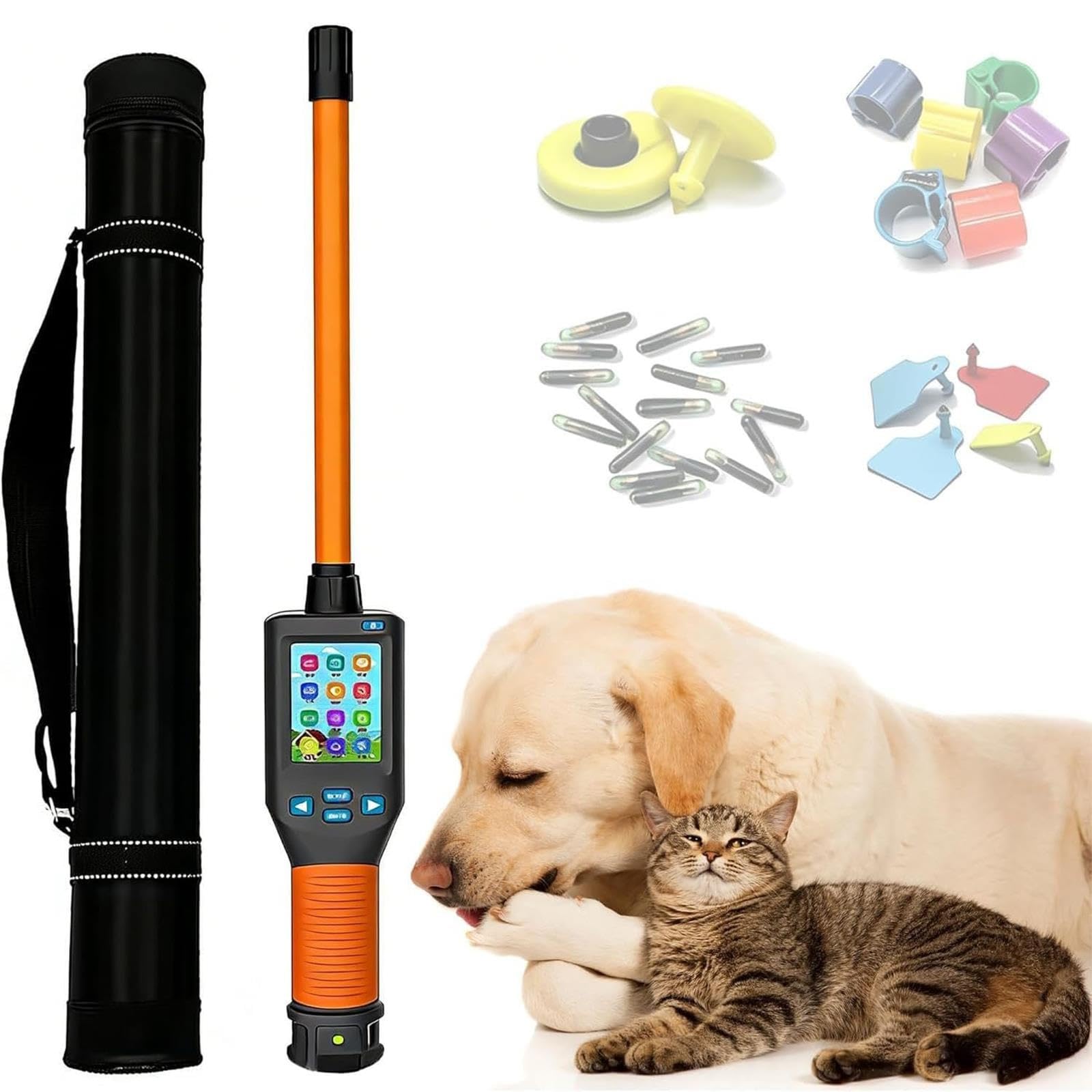 Lettore Tag Auricolari per Animali, Scanner Microchip con Memoria 20.000