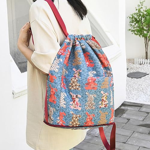 Miniatura 2 de Mochila plegable de gran capacidad con cordón de separación seco-mojada para viajes, mochila exótica con cordón para gimnasio, Elefante, Classic