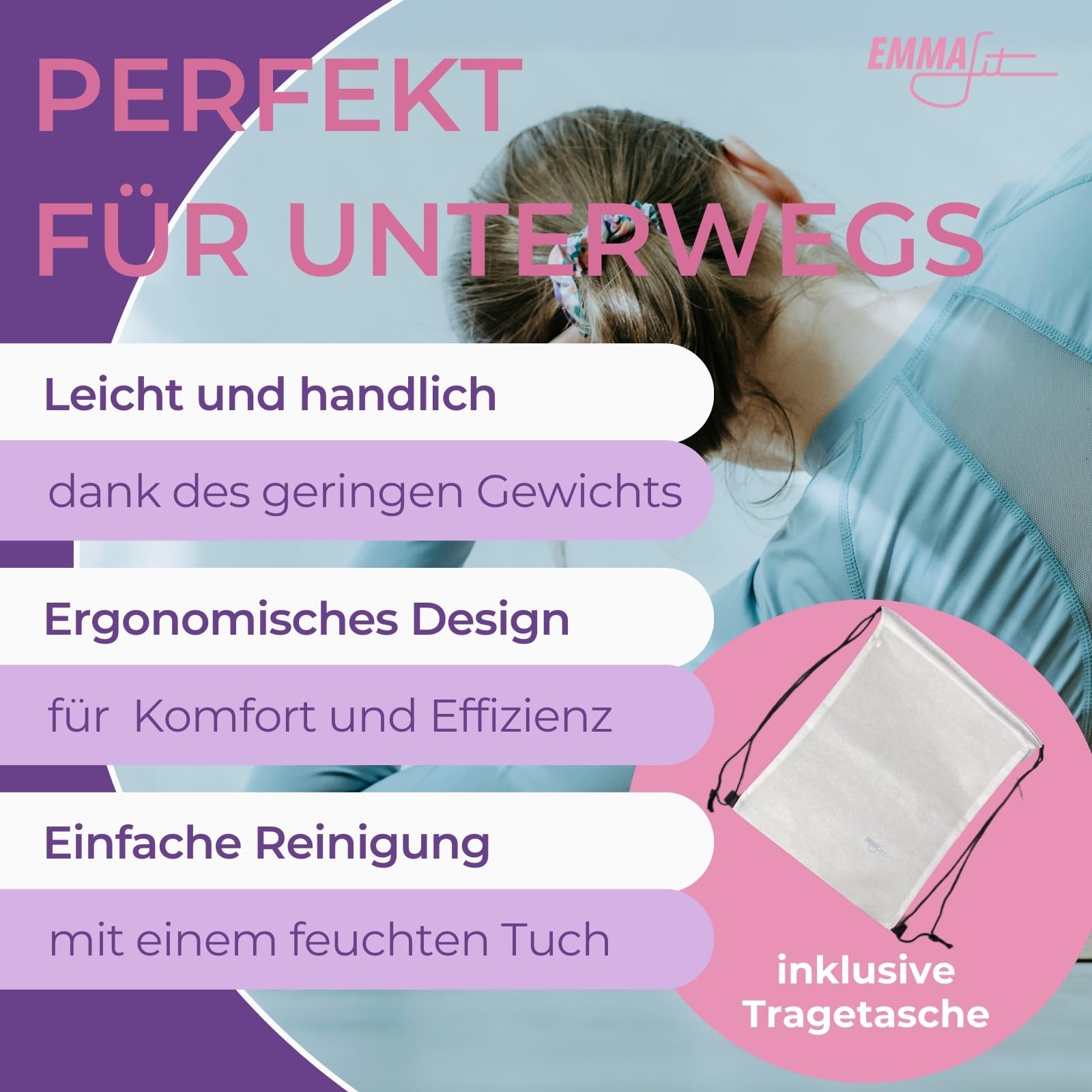 EMMAfit Kork Faszienset I Set aus 2x Faszienrolle + 1x Faszienball + 1x Twin-Ball I Set für Triggerpunkt-Massage & Faszientraining I hygienisch & umweltfreundlich I Selbstmassage-Set aus Kork