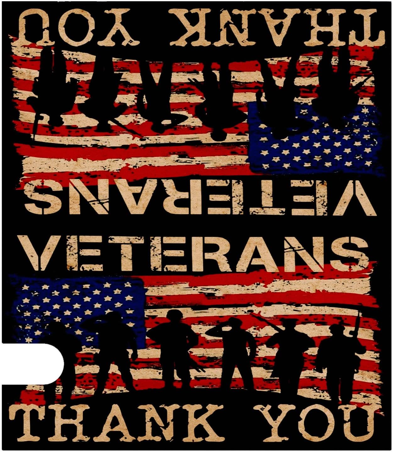 Texupday Veterans Thank You Patriotic American Independence Day Mailbox Cover With Magnetic Strip Memorial Day Mailbox Wraps Post Letter Box Cover Standard Size 21" X 18" for Garden Outdoor Yard Decor